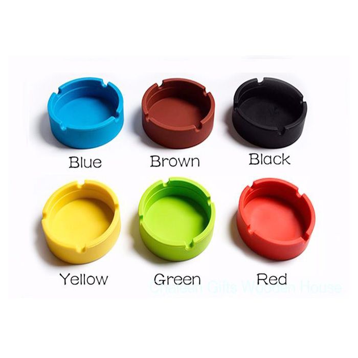 2017 New Soft Colorful Eco-Friendly Round Durable Shatterproof Silicone Ashtray